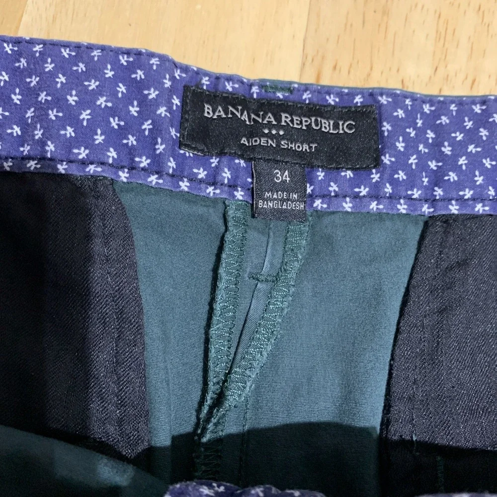 Banana Republic Chino Aiden Shorts‎ Men Size 34 Slim Fit Green